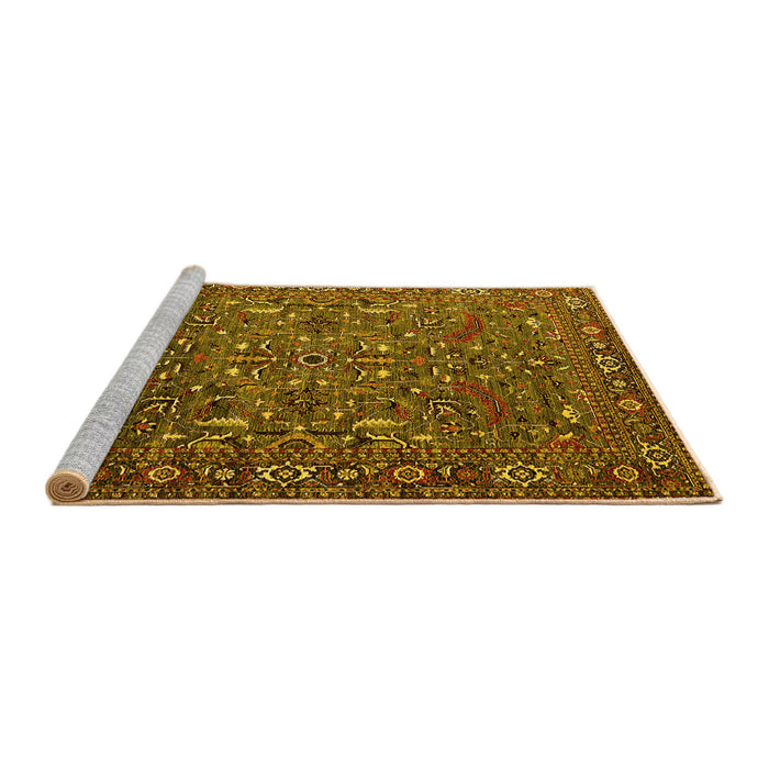 Sideview of Machine Washable Oriental Yellow Traditional Rug, wshurb2333yw