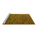 Sideview of Machine Washable Oriental Yellow Traditional Rug, wshurb2333yw