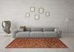 Machine Washable Oriental Orange Traditional Area Rugs in a Living Room, wshurb2333org