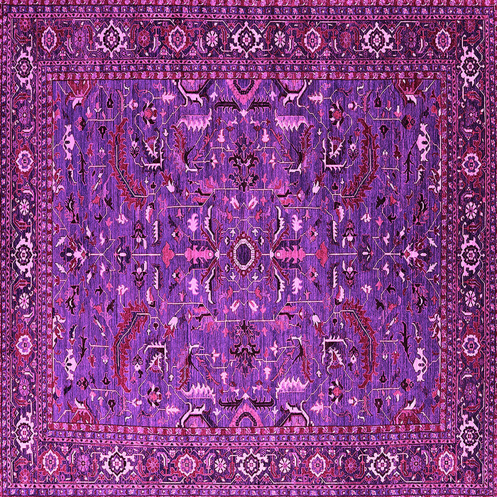 Square Machine Washable Oriental Pink Traditional Rug, wshurb2333pnk