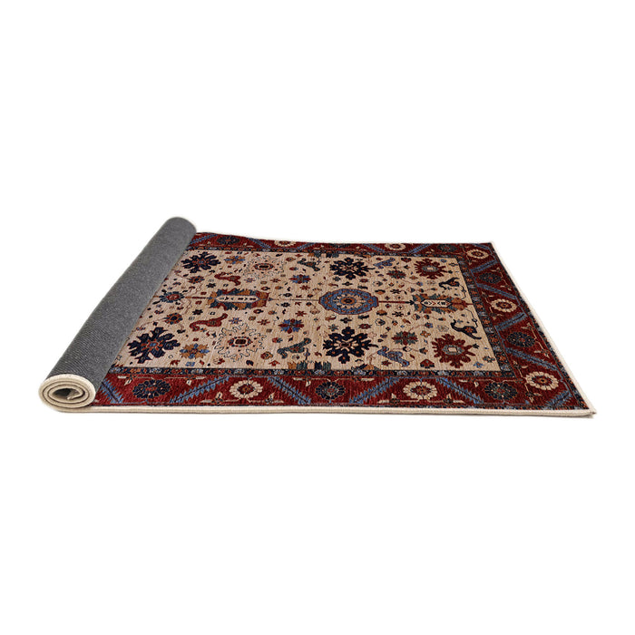 Sideview of Mid-Century Modern Deep Red Oriental Rug, urb2334