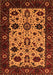 Machine Washable Oriental Orange Traditional Area Rugs, wshurb2334org