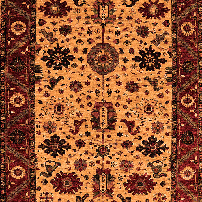 Machine Washable Oriental Orange Traditional Area Rugs, wshurb2334org