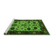 Sideview of Machine Washable Oriental Green Traditional Area Rugs, wshurb2334grn