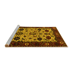 Sideview of Machine Washable Oriental Yellow Traditional Rug, wshurb2334yw
