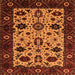 Square Machine Washable Oriental Orange Traditional Area Rugs, wshurb2334org