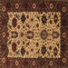 Square Machine Washable Oriental Brown Traditional Rug, wshurb2334brn