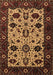 Machine Washable Oriental Brown Traditional Rug, wshurb2334brn