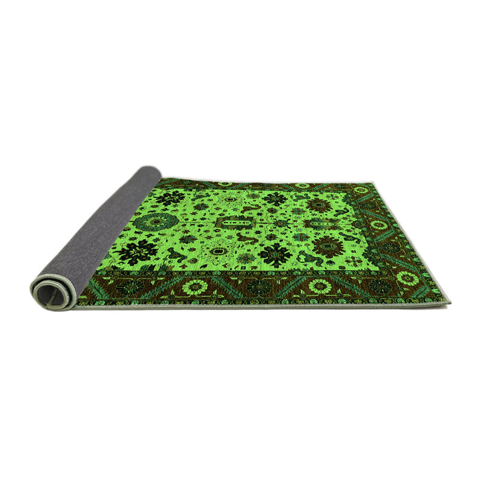 Sideview of Oriental Green Traditional Rug, urb2334grn