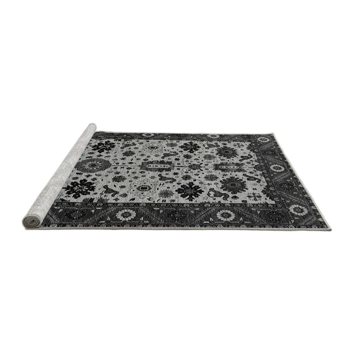Sideview of Machine Washable Oriental Gray Traditional Rug, wshurb2334gry