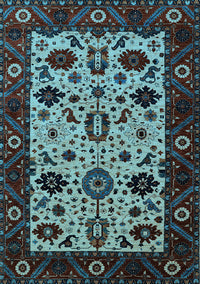 Oriental Light Blue Traditional Rug, urb2334lblu