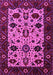 Machine Washable Oriental Pink Traditional Rug, wshurb2334pnk