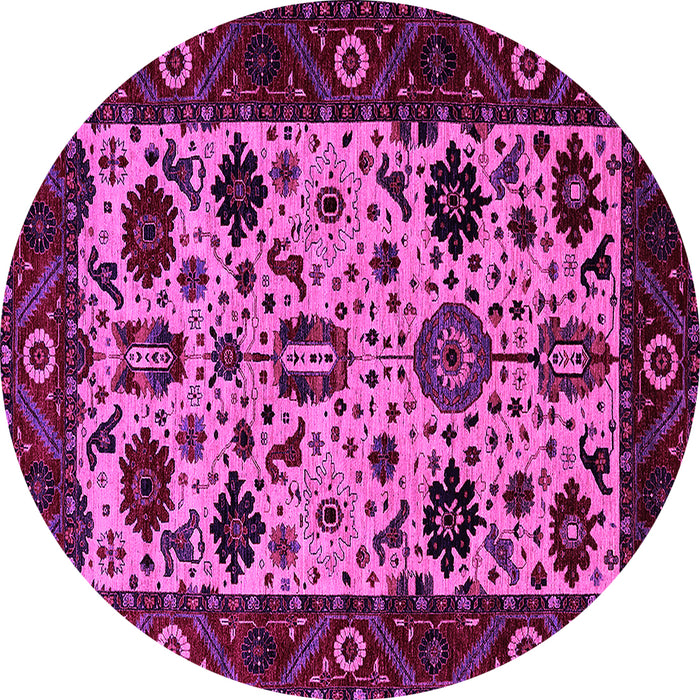 Round Oriental Pink Traditional Rug, urb2334pnk