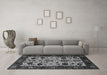 Machine Washable Oriental Gray Traditional Rug in a Living Room,, wshurb2334gry