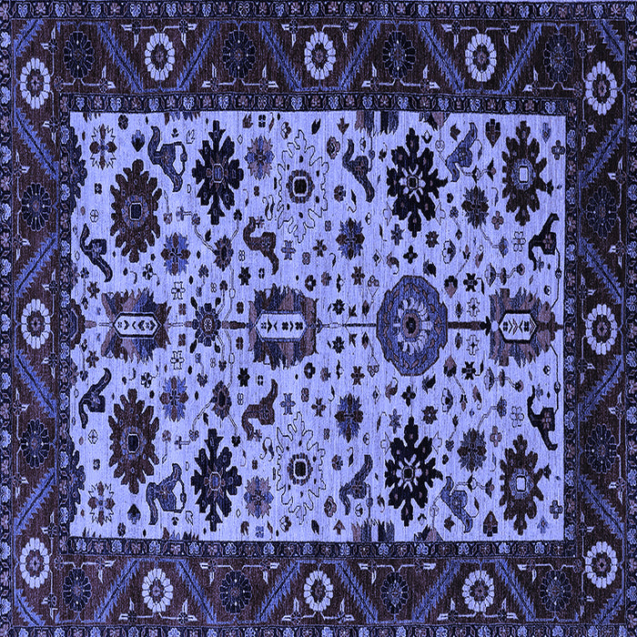 Square Machine Washable Oriental Blue Traditional Rug, wshurb2334blu