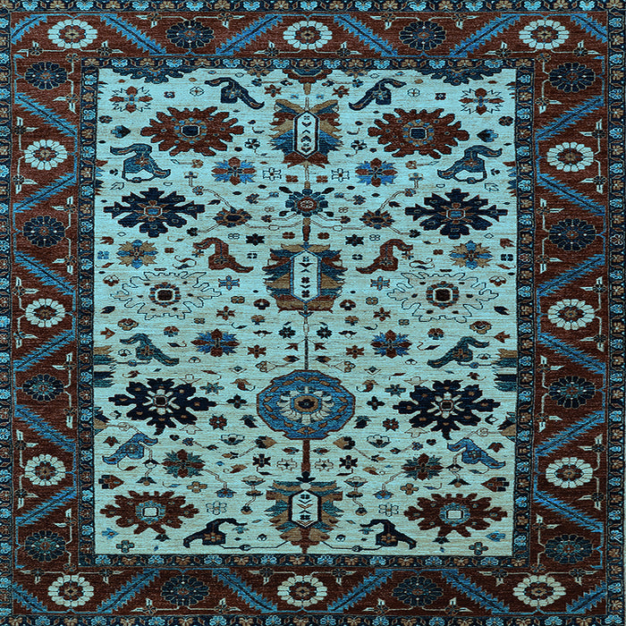 Square Oriental Light Blue Traditional Rug, urb2334lblu