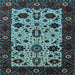 Square Oriental Light Blue Traditional Rug, urb2334lblu