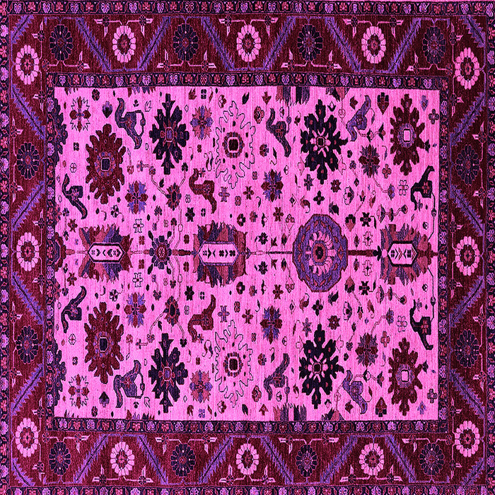 Square Oriental Pink Traditional Rug, urb2334pnk