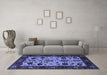 Machine Washable Oriental Blue Traditional Rug in a Living Room, wshurb2334blu