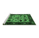 Sideview of Machine Washable Oriental Emerald Green Traditional Area Rugs, wshurb2334emgrn