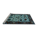 Sideview of Machine Washable Oriental Light Blue Traditional Rug, wshurb2334lblu