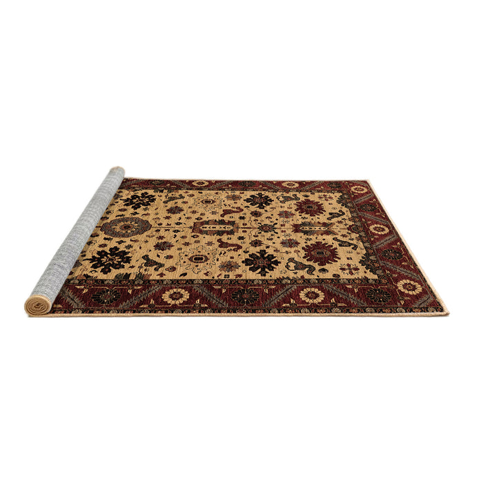 Sideview of Machine Washable Oriental Brown Traditional Rug, wshurb2334brn