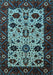 Machine Washable Oriental Light Blue Traditional Rug, wshurb2334lblu