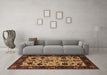 Machine Washable Oriental Brown Traditional Rug in a Living Room,, wshurb2334brn