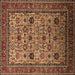 Square Oriental Brown Industrial Rug, urb2335brn