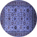 Round Oriental Blue Industrial Rug, urb2335blu