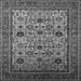 Square Machine Washable Oriental Gray Industrial Rug, wshurb2335gry