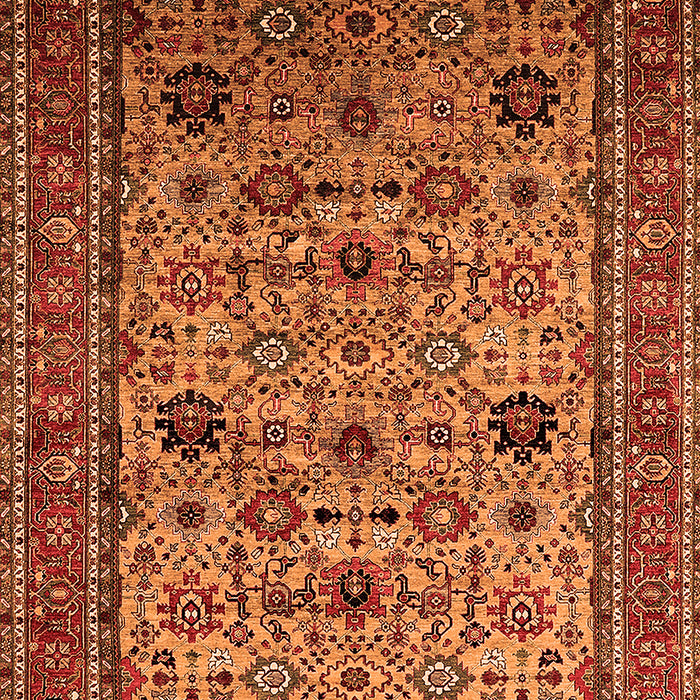 Machine Washable Oriental Orange Industrial Area Rugs, wshurb2335org