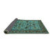 Sideview of Oriental Turquoise Industrial Rug, urb2335turq