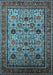 Machine Washable Oriental Light Blue Industrial Rug, wshurb2335lblu