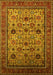 Machine Washable Oriental Yellow Industrial Rug, wshurb2335yw