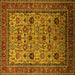 Square Oriental Yellow Industrial Rug, urb2335yw