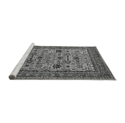 Sideview of Machine Washable Oriental Gray Industrial Rug, wshurb2335gry
