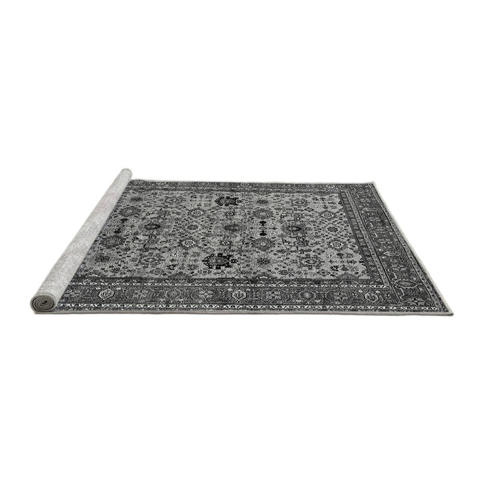 Sideview of Machine Washable Oriental Gray Industrial Rug, wshurb2335gry