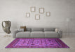 Machine Washable Oriental Purple Industrial Area Rugs in a Living Room, wshurb2335pur