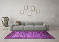 Machine Washable Oriental Purple Industrial Rug, wshurb2335pur