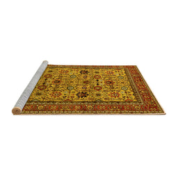 Sideview of Machine Washable Oriental Yellow Industrial Rug, wshurb2335yw