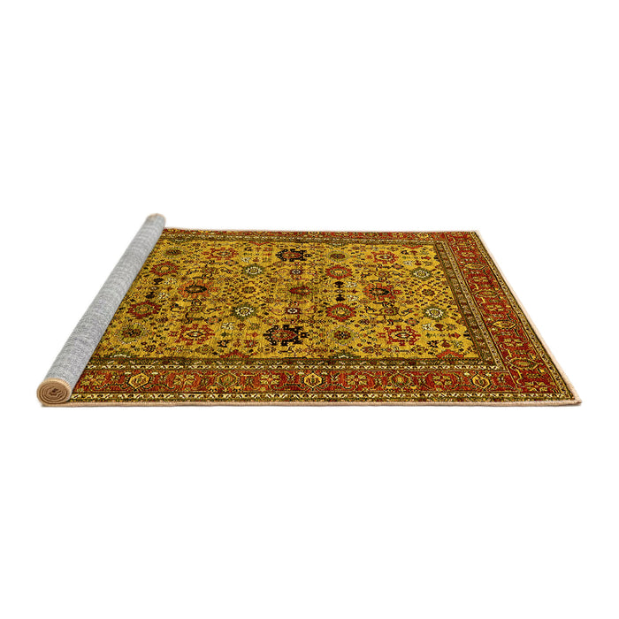 Sideview of Machine Washable Oriental Yellow Industrial Rug, wshurb2335yw