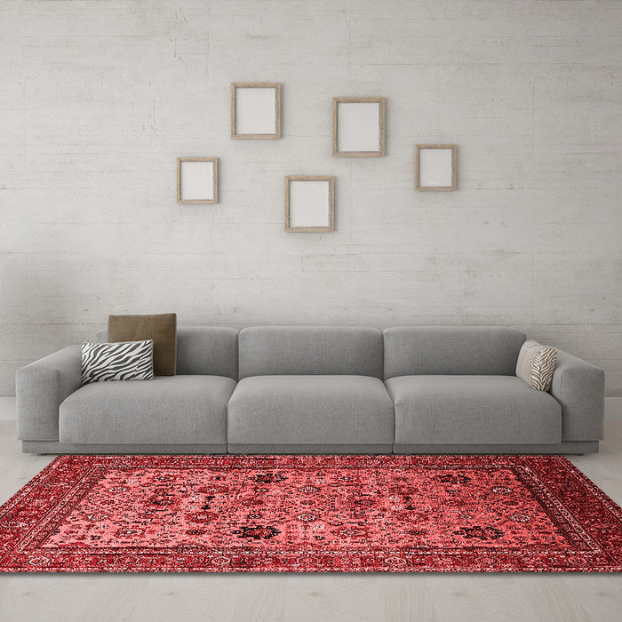 Industrial Red Washable Rugs