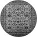 Round Oriental Gray Industrial Rug, urb2335gry