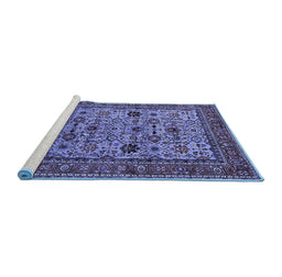 Sideview of Machine Washable Oriental Blue Industrial Rug, wshurb2335blu