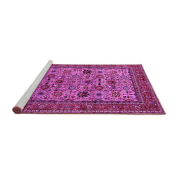 Sideview of Machine Washable Oriental Pink Industrial Rug, wshurb2335pnk