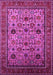 Machine Washable Oriental Pink Industrial Rug, wshurb2335pnk
