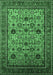 Machine Washable Oriental Emerald Green Industrial Area Rugs, wshurb2335emgrn