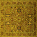 Square Oriental Yellow Traditional Rug, urb2336yw