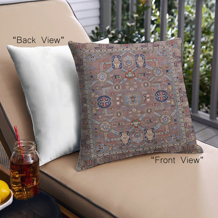 Front View of Mid-Century Modern Urban Square Sepia Brown Throw Pillow, 18 inch by 18 inch, pwurb2336